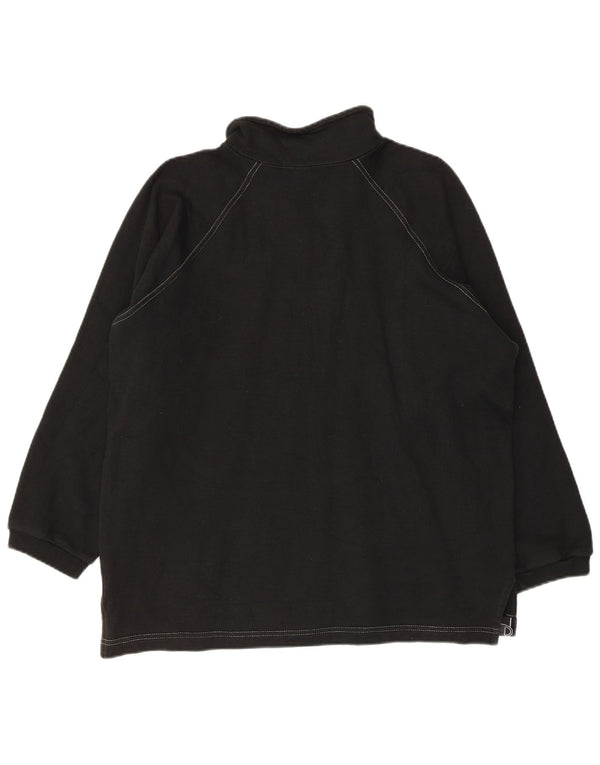 Champion Herre Grafisk Zip Neck Sweatshirt Jumper Medium Sort Bomuld