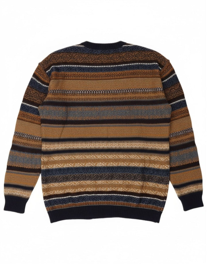 Zara Herre trøjetrøje med rund hals Medium Beige Fair Isle Bomuld