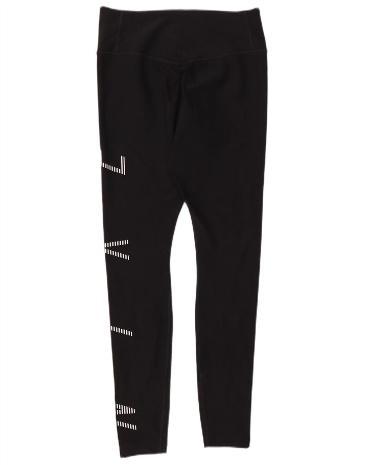 Nike Dame Dri Fit Grafiske Leggings UK 12 Medium Sort