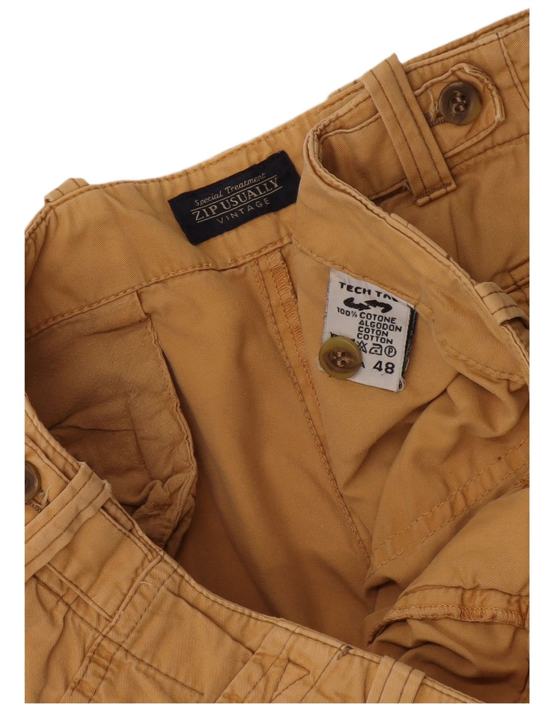 Vintage Herre Chino Shorts IT 48 Medium W32 Gul Bomuld