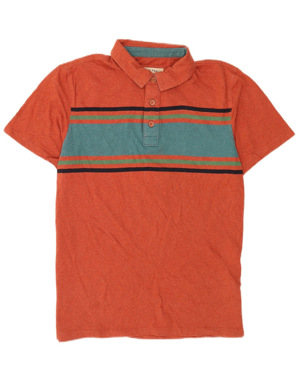 Fat Face Herre Polo Shirt Stor Orange Colourblock Bomuld