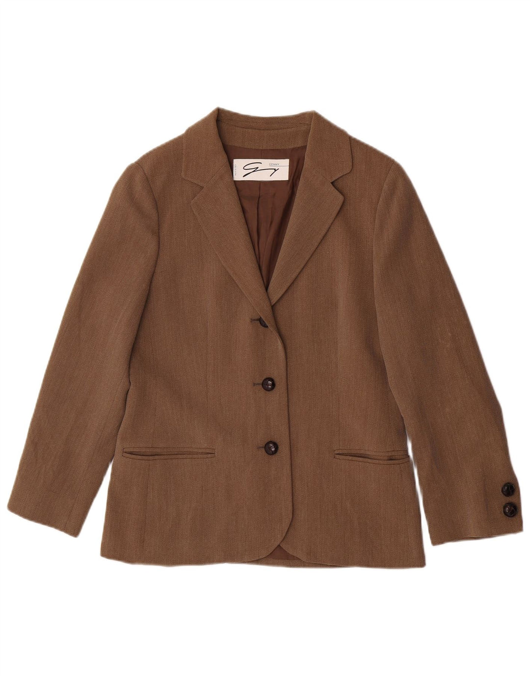 Genny Dame 3-knaps blazerjakke IT 42 Medium Brun