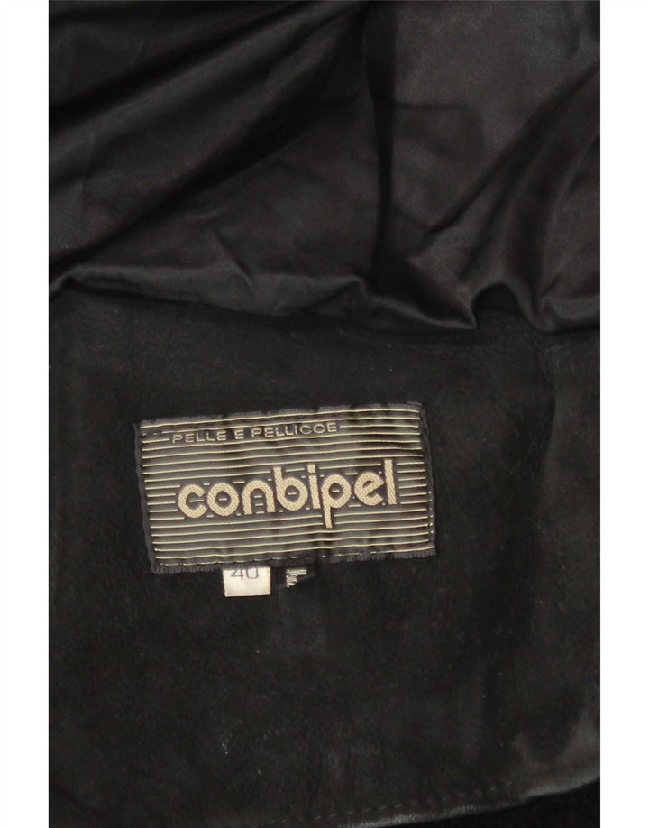 Conbipel Dame Oversized Ruskindsjakke IT 40 Small Black Animal Print