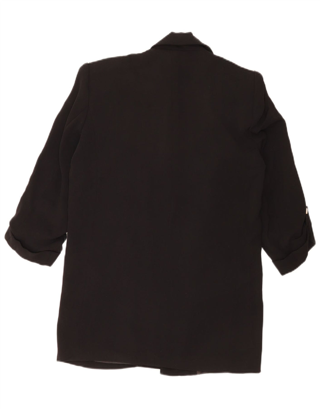 Zara Womens Oversized 3/4-ærmet åben blazerjakke UK 6 XS Sort Polyester