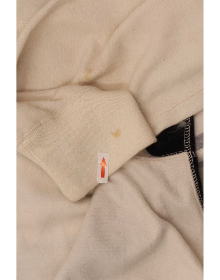 Chaps Herre Button Neck Sweatshirt Jumper 2XL Hvid Colourblock Bomuld