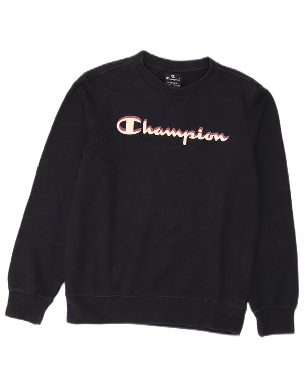 Champion Boys Grafisk Sweatshirt Jumper 9-10 år Medium Navyblå Bomuld