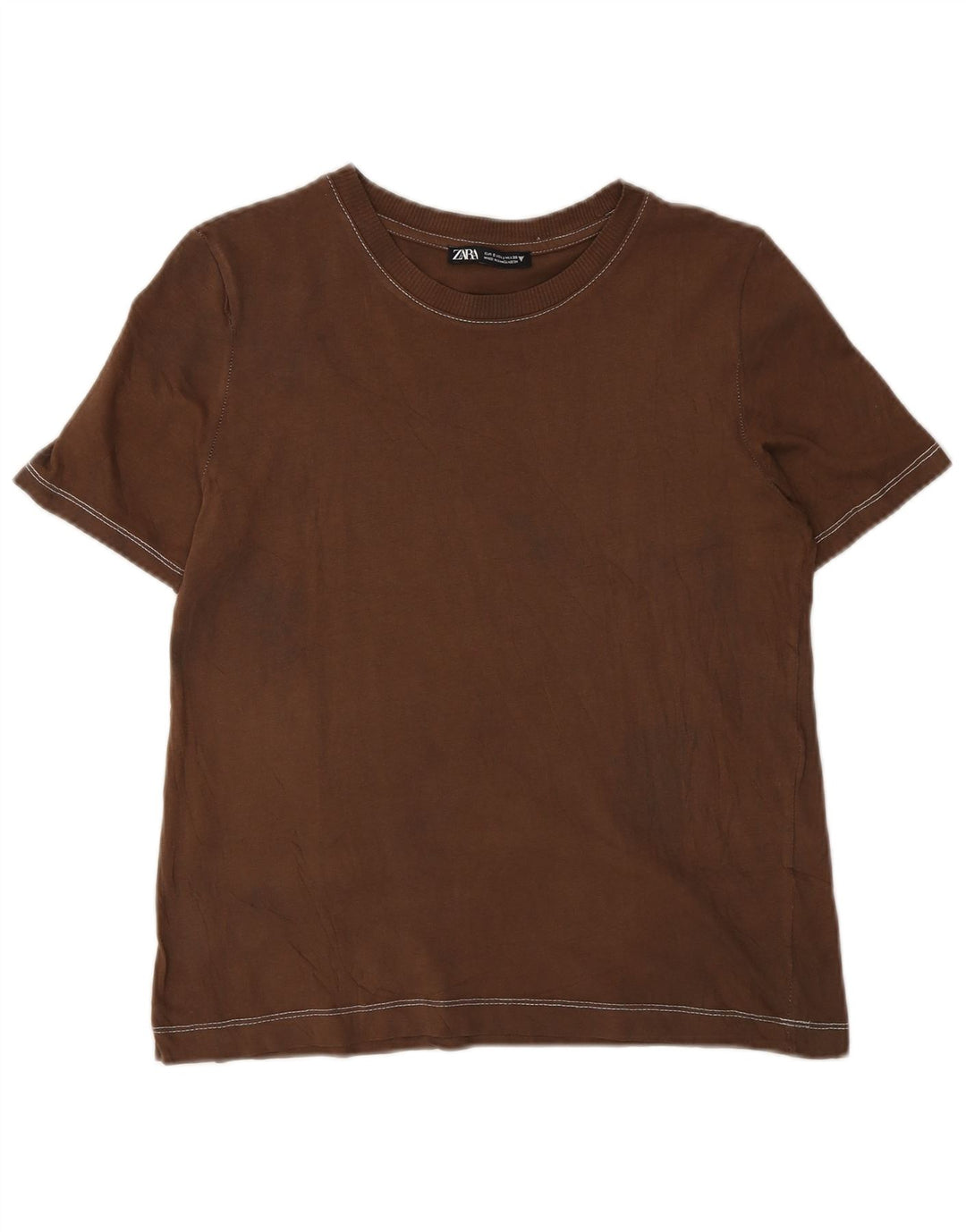 Zara T-Shirt Top UK 10 Lille Brun