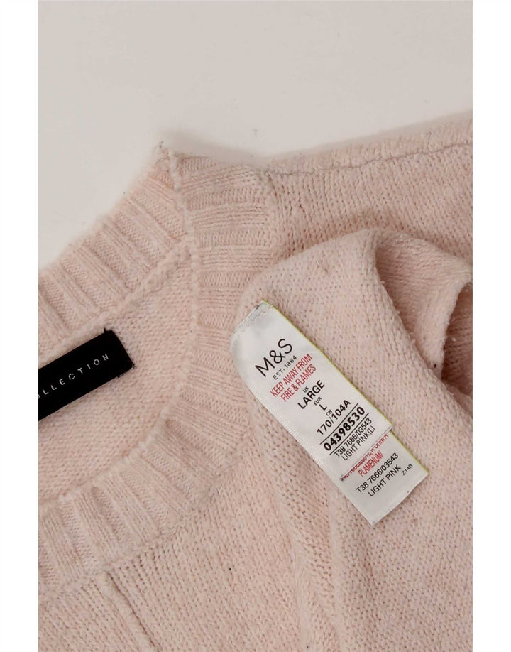 Marks & Spencer Dame Oversized Crew Neck sweater UK 16 Large Pink