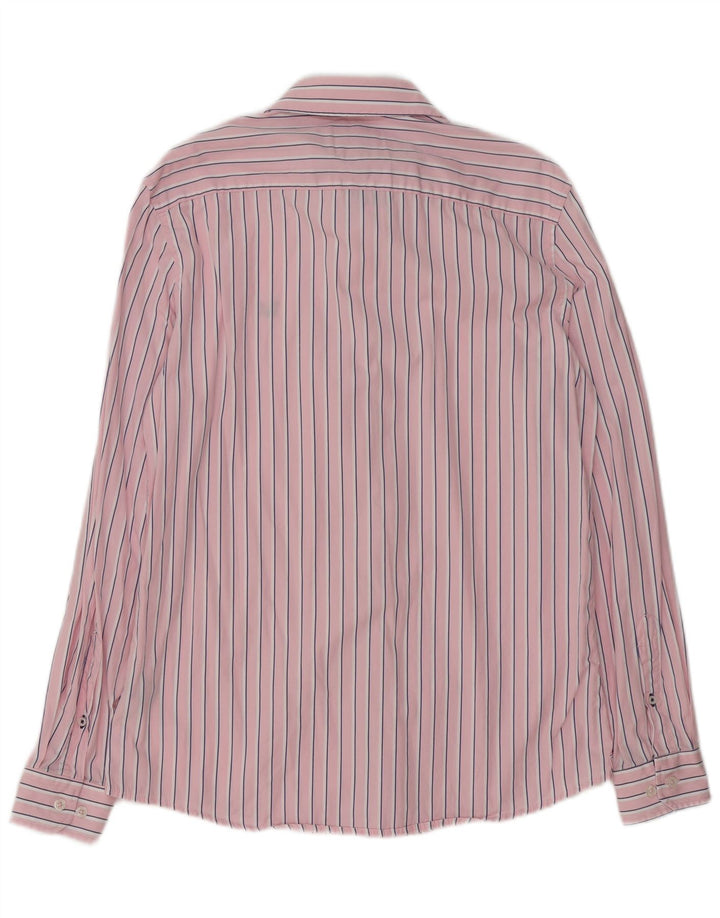 CREW CLOTHING Mens Slim Fit Shirt Medium Pink Striped Cotton