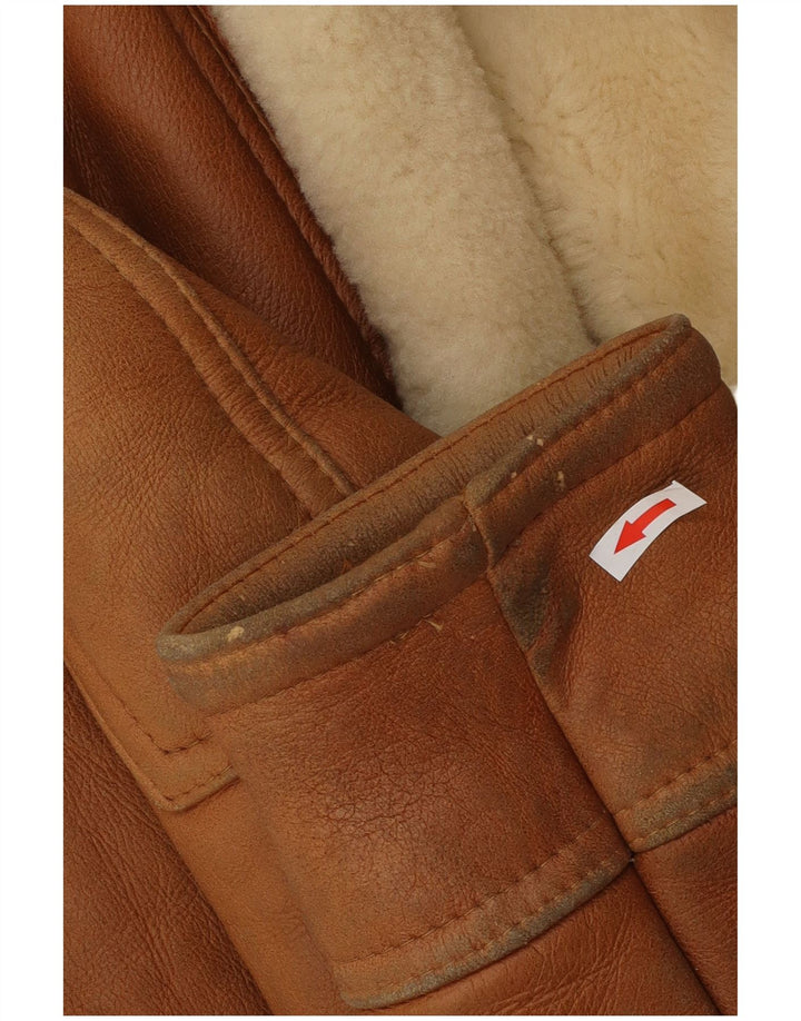 Vintage Herre Shearling Jacket UK 40 Large Brown Shearling