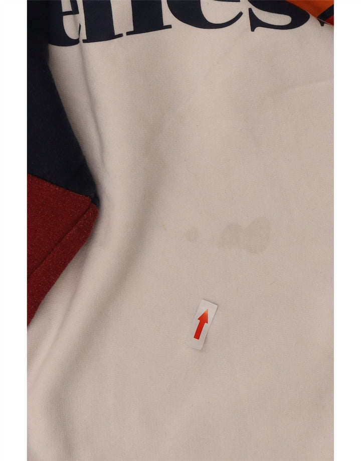Ellesse Herre Grafisk Sweatshirt Jumper Lille Hvid Colourblock Bomuld