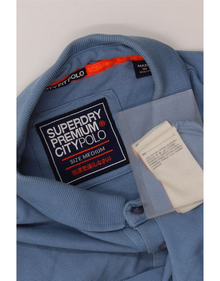 Superdry grafisk poloshirt til mænd mellemblå bomuld