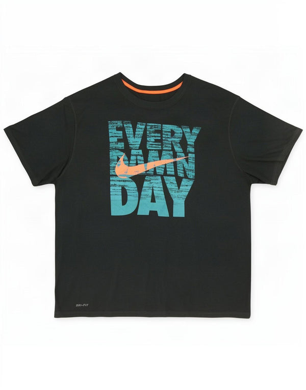 Nike grafisk T-shirt top til mænd 2XL Grøn polyester