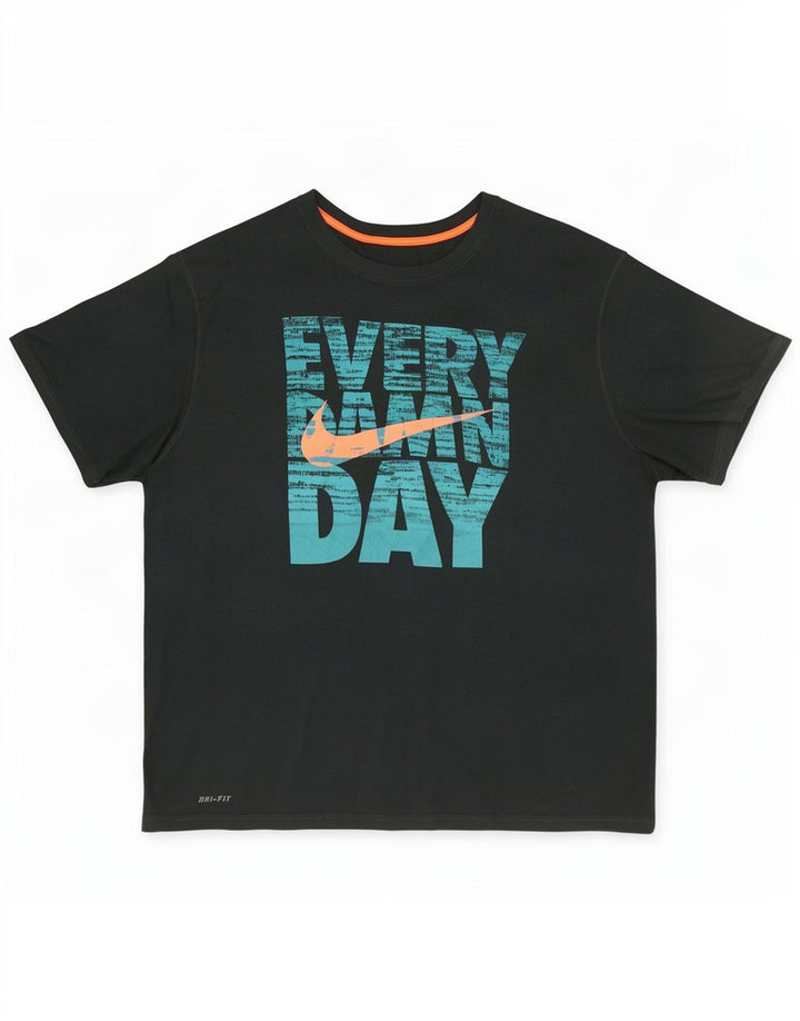 Nike grafisk T-shirt top til mænd 2XL Grøn polyester