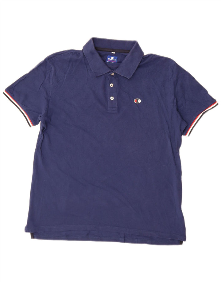 Champion herre poloshirt Medium marineblå stribet bomuld