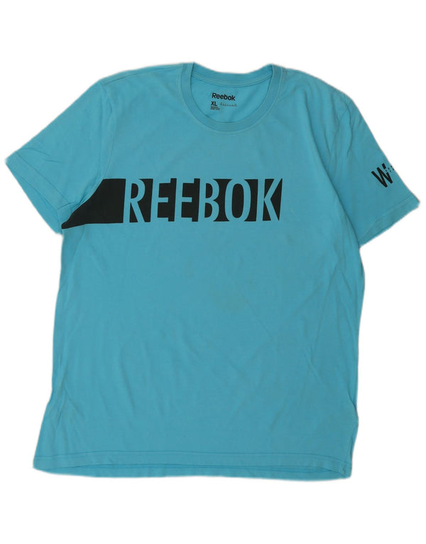REEBOK Herre Grafisk T-Shirt Top XL Blå