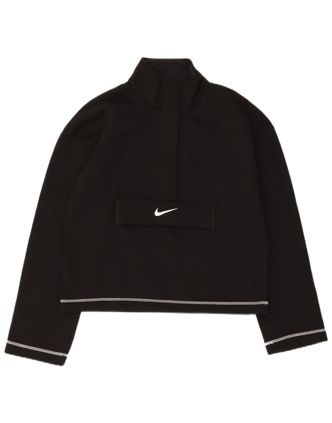 Nike Dame Swoosh Oversized Sweatshirt Jumper UK 6 XS Sort Polyester