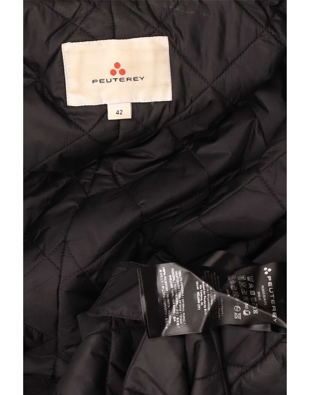 PEUTEREY Polstret frakke med hætte til kvinder IT 42 medium sort polyester