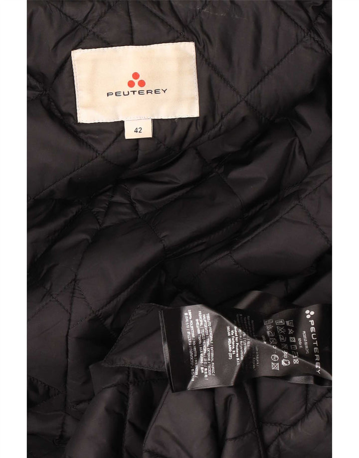 PEUTEREY Polstret frakke med hætte til kvinder IT 42 medium sort polyester