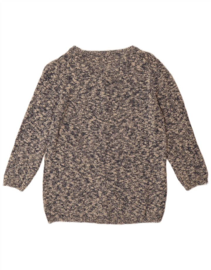 MASSIMO DUTTI Dame Cardigan Sweater UK 12 Medium Grey Flecked Bomuld