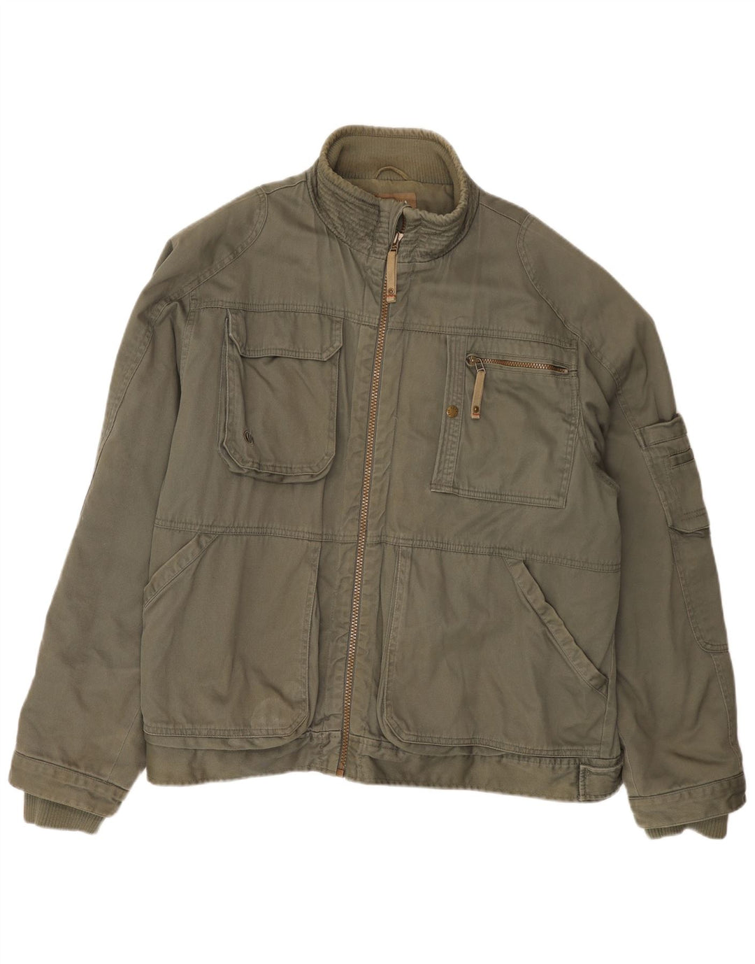 Fat Face Herre Utility Jacket UK 44 2XL Khaki Cotton