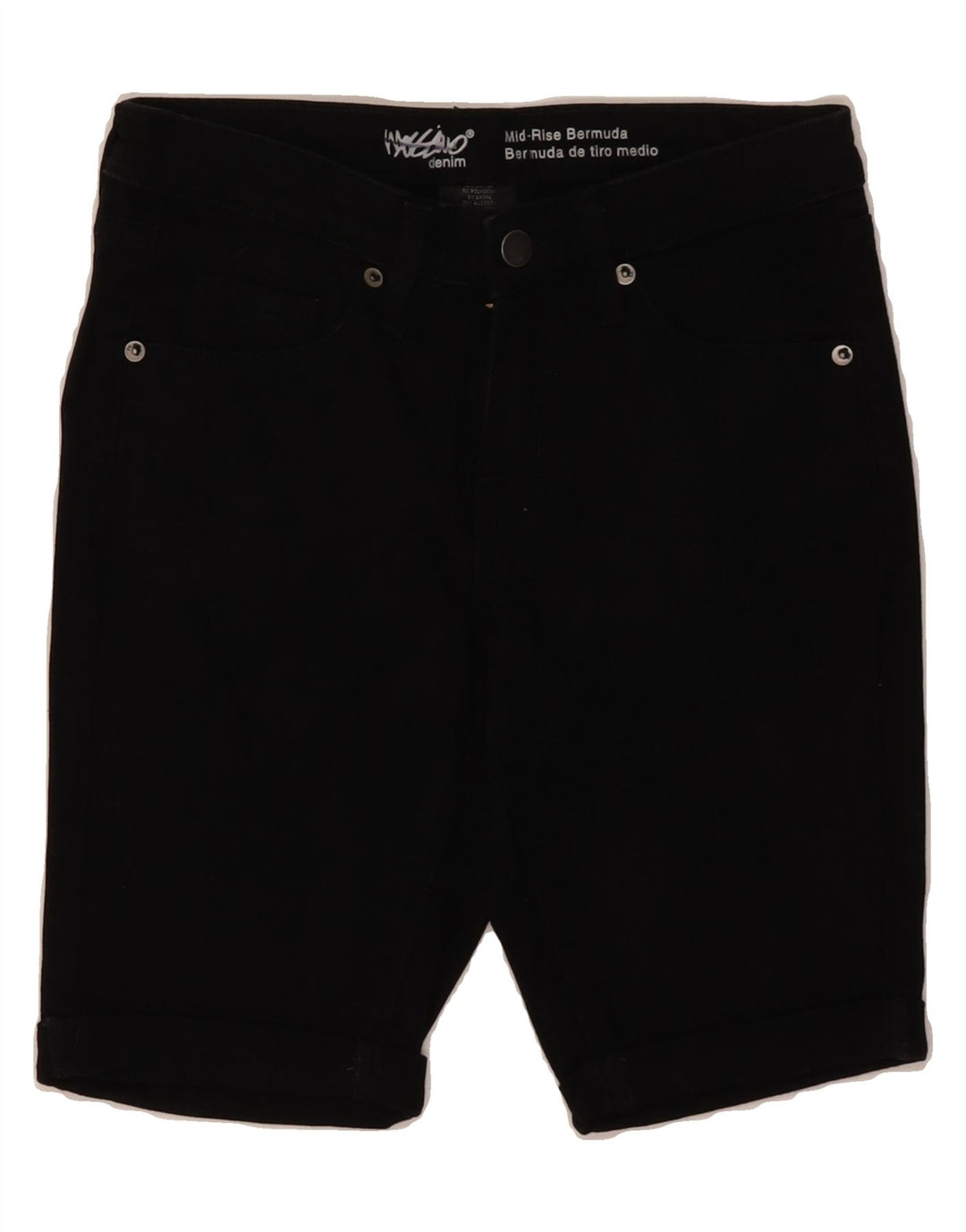 MOSSIMO Womens Mid Rise Bermuda Denim Shorts XS W25  Black Cotton Vintage Mossimo and Second-Hand Mossimo from Messina Hembry 