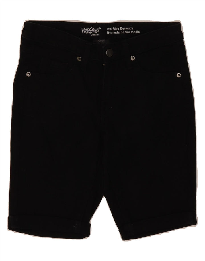 MOSSIMO Womens Mid Rise Bermuda Denim Shorts XS W25  Black Cotton Vintage Mossimo and Second-Hand Mossimo from Messina Hembry 