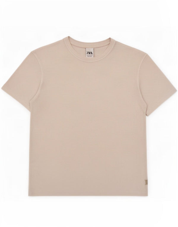 Zara Herre T-Shirt Top Medium Hvid Bomuld