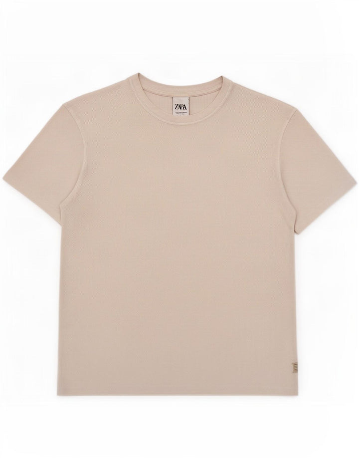 Zara Herre T-Shirt Top Medium Hvid Bomuld