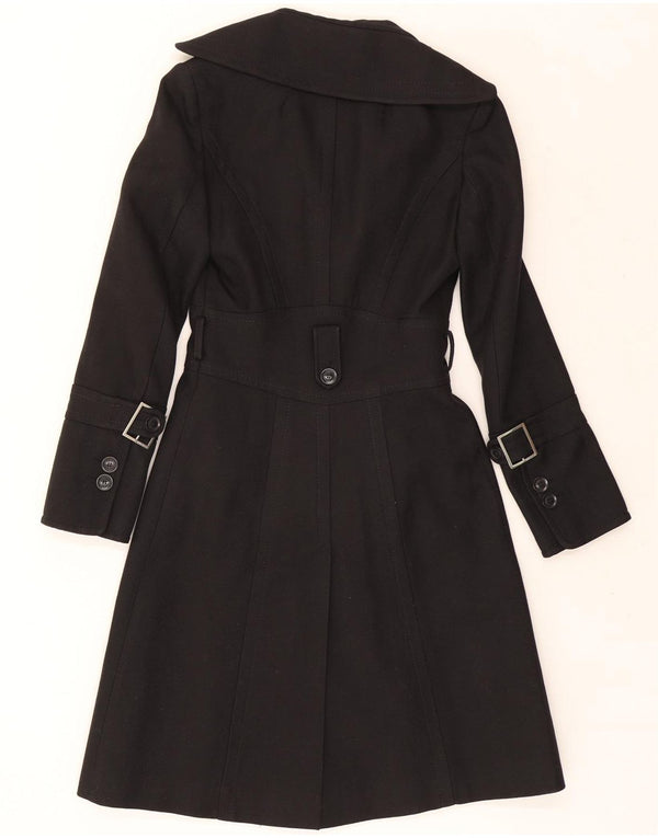 Karen Millen Dame Overfrakke UK 8 Lille Sort Uld