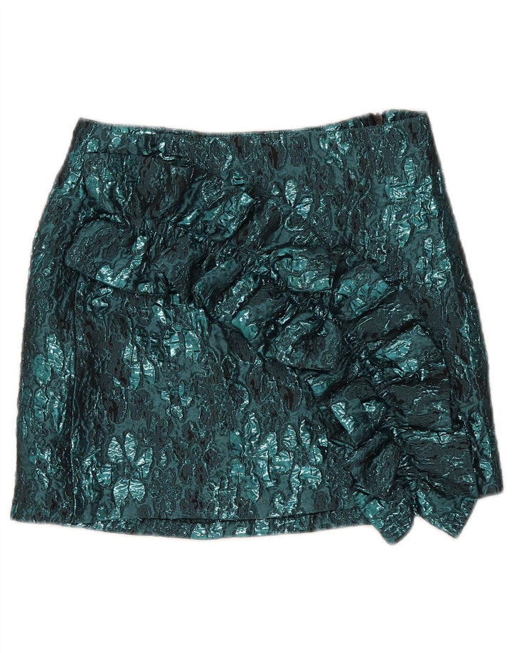 Zara Dame Mini-nederdel XS W24 Blue Floral Polyester