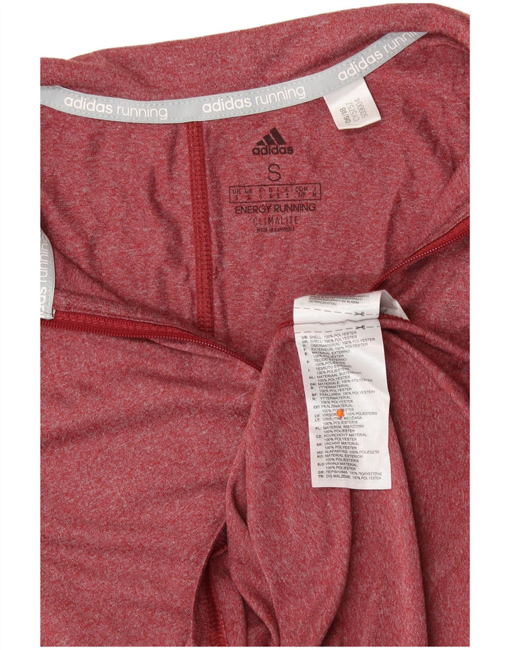 ADIDAS Mens Climalite Zip Neck Pullover Tracksuit Top Small Red Polyester