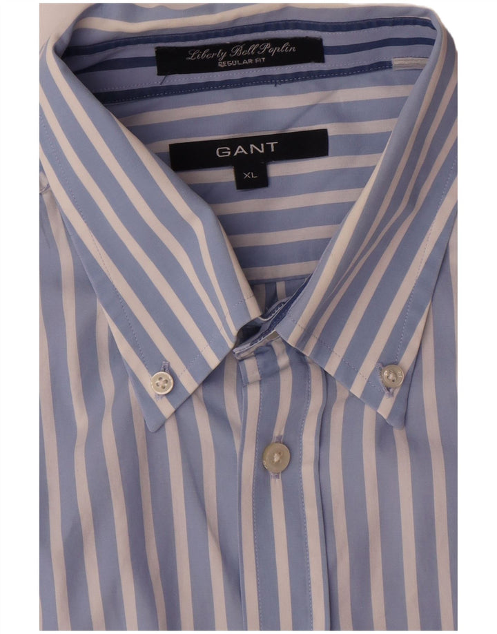 Gant herre Regular Fit skjorte XL blå stribet bomuld