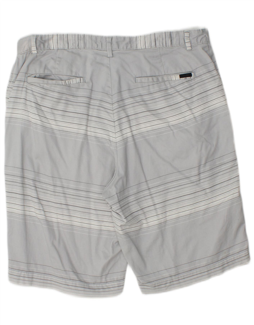 Calvin Klein Herre Chino Shorts W34 Stor Gråstribet Bomuld