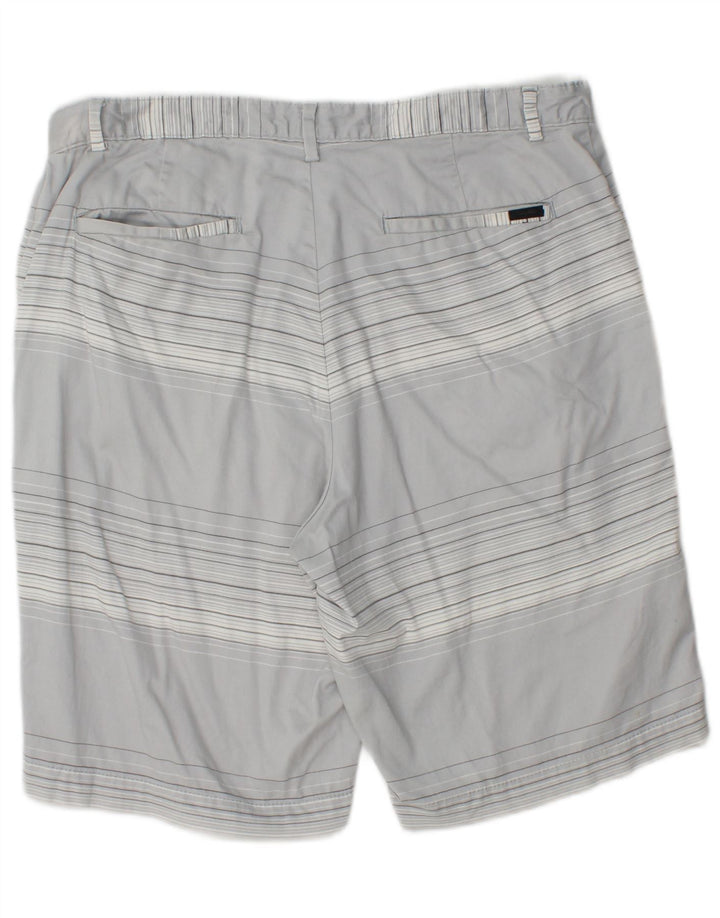 Calvin Klein Herre Chino Shorts W34 Stor Gråstribet Bomuld