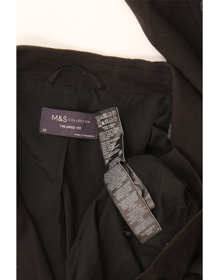Marks & Spencer, skræddersyet pasform til kvinder, blazerjakke med 1 knap UK 20 2XL Sort