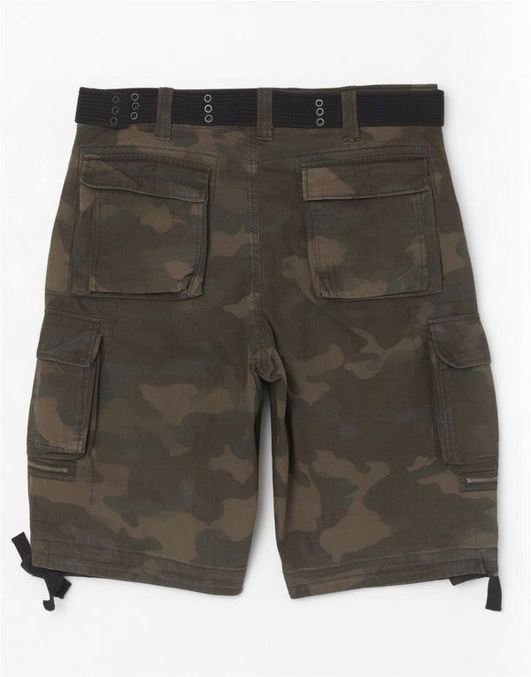 Brandit Mens Cargo Shorts 4XL W44 Green Camouflage Cotton