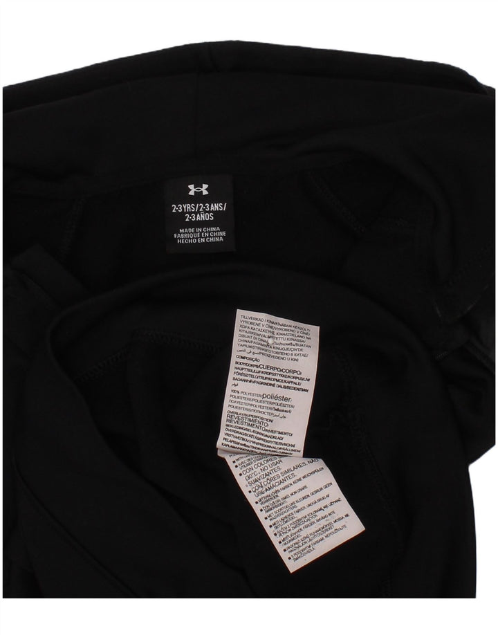 UNDER ARMOUR Boys Hoodie Jumper 2-3 Years Black Camouflage Polyester