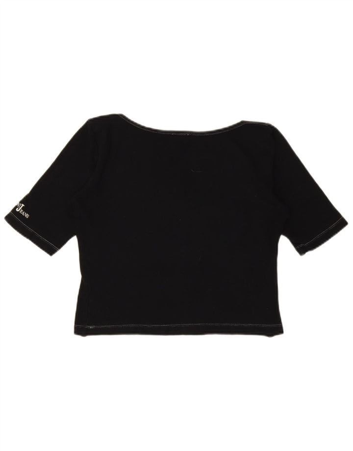 Armani Jeans Dame Crop T-Shirt Top IT 44 Medium Sort