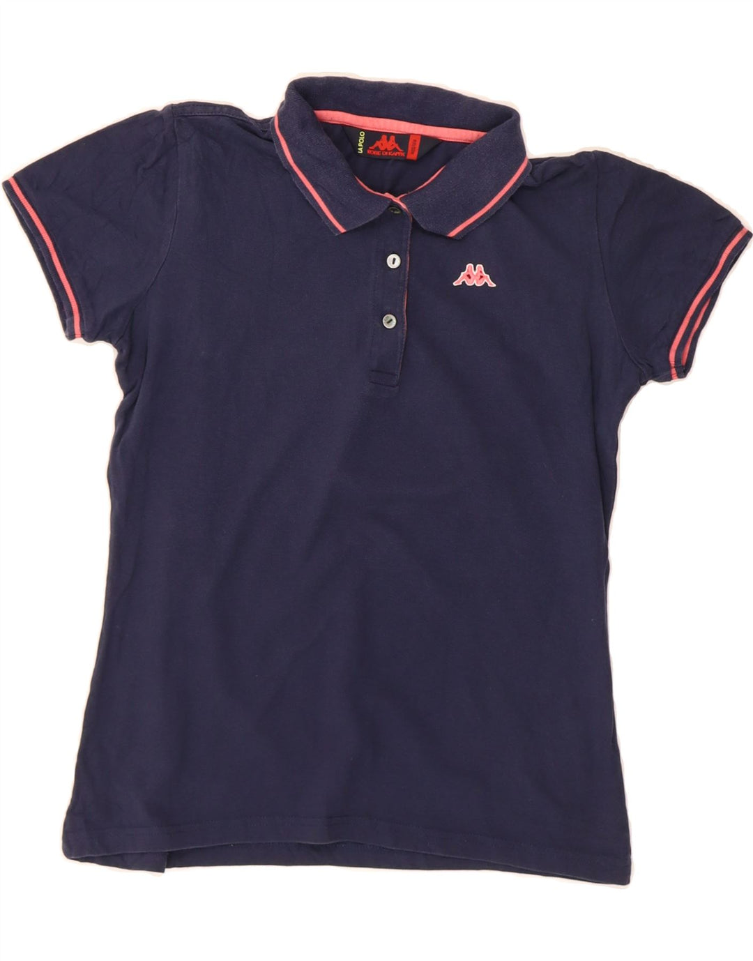 KAPPA Womens Polo Shirt UK 14 Medium Navy Blue Cotton Classic Vintage Kappa and Second-Hand Kappa from Messina Hembry 