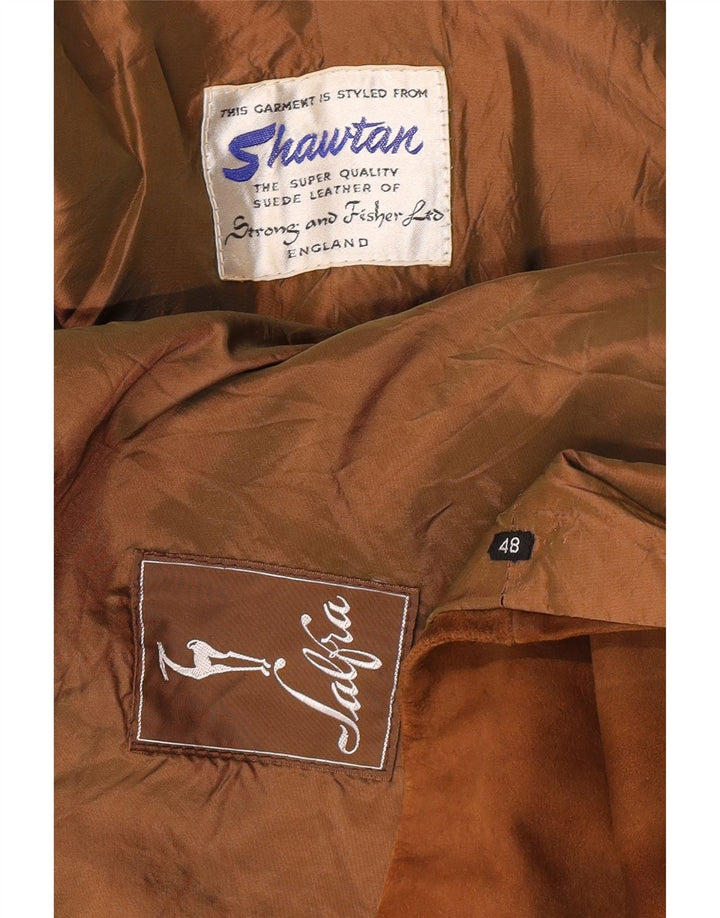 STRONG & FISHER LTD Vintage ruskindsfrakke til kvinder UK 18 XL Brun Klassisk