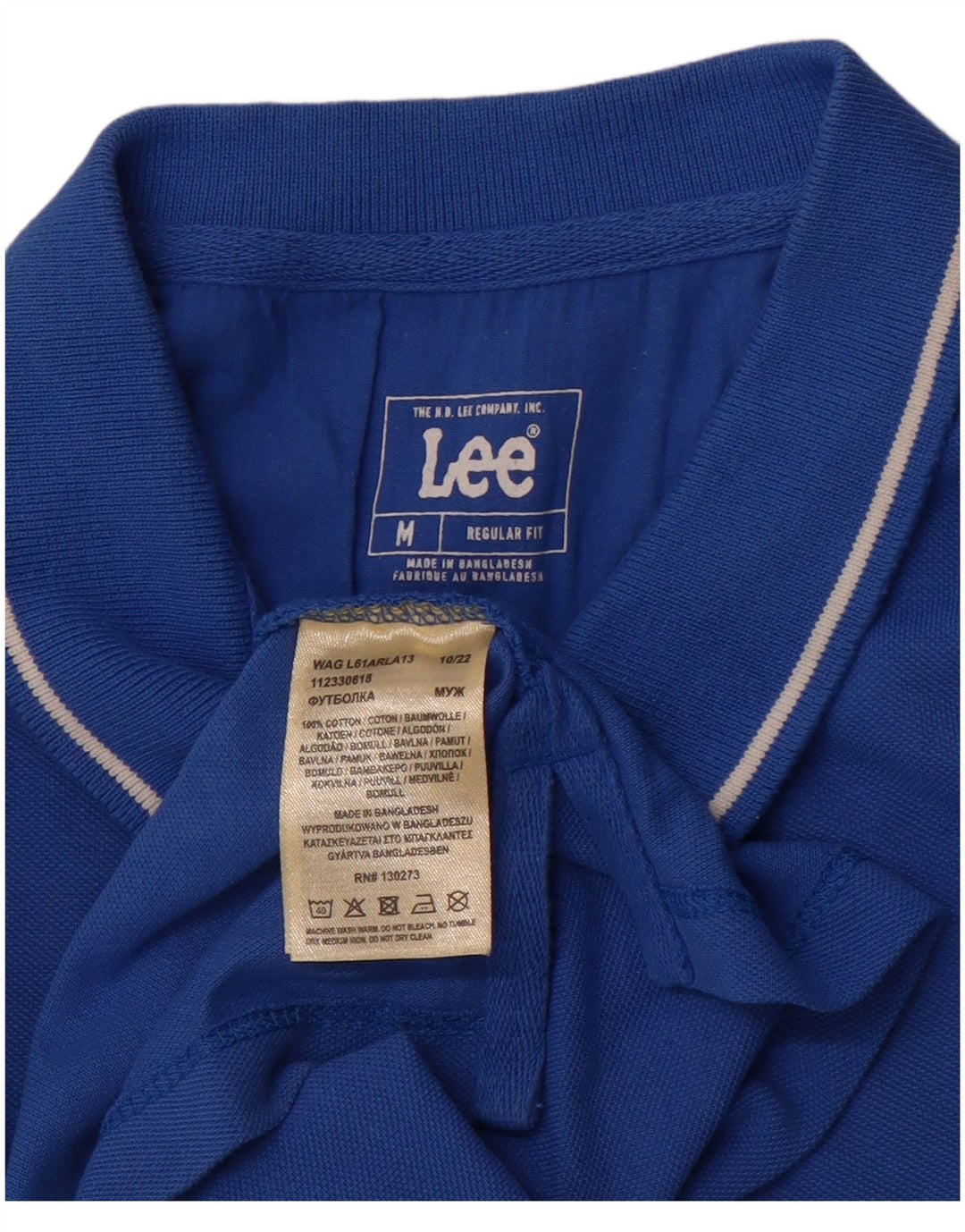 LEE Herre Regular Fit Polo Shirt Medium Blue Bomuld