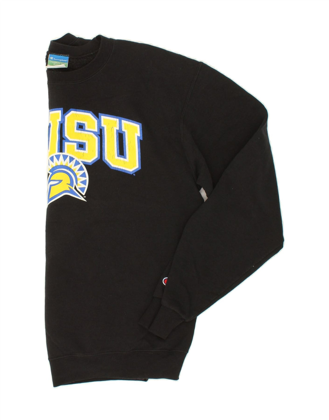 CHAMPION Mens Graphic Sweatshirt Jumper Medium Black Cotton Vintage Champion and Second-Hand Champion from Messina Hembry 
