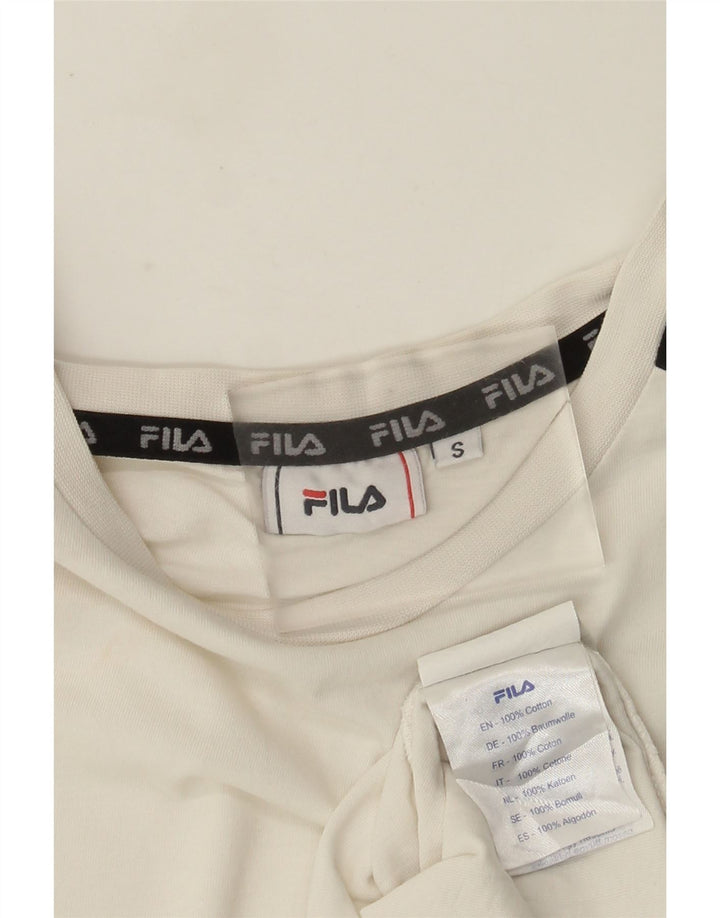 Fila Herre grafisk T-shirt Top Lille hvid Colourblock Bomuld