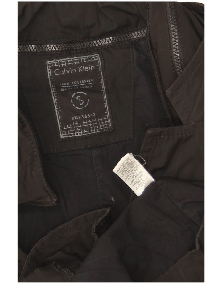 Calvin Klein Herre Military Hooded 2 Button Blazer Jacket UK 36 Small Black