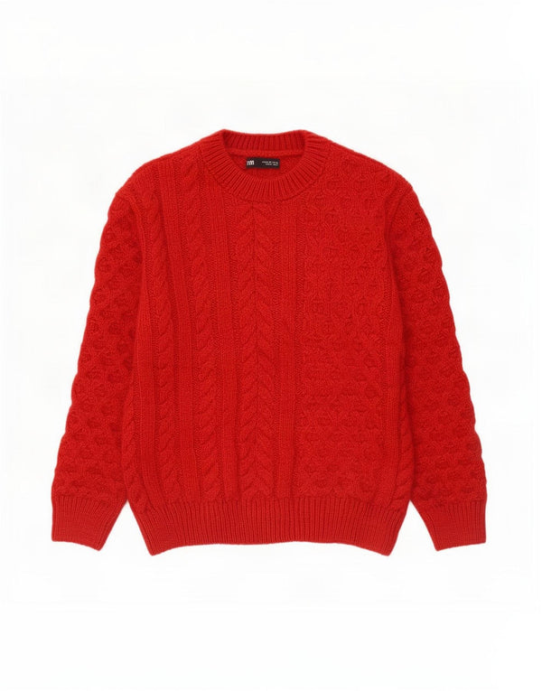 Zara piger med rund hals sweater 9-10 år rød akryl