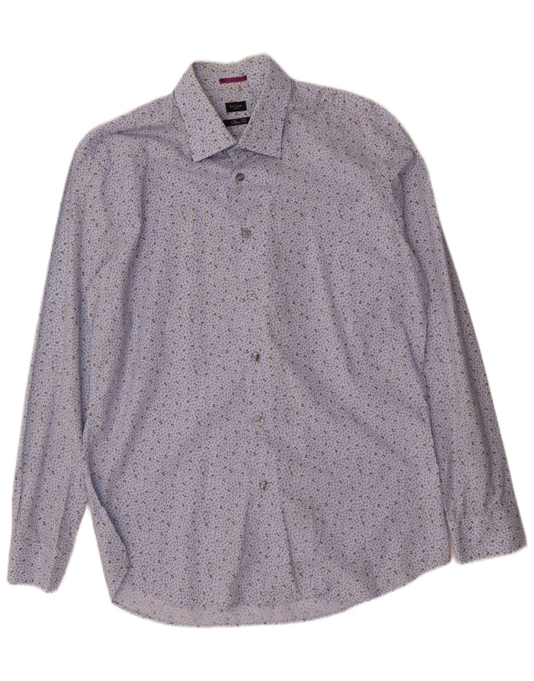 Paul Smith Herre abstrakt mønster Slim Fit skjorte størrelse 43 17 Medium Blue