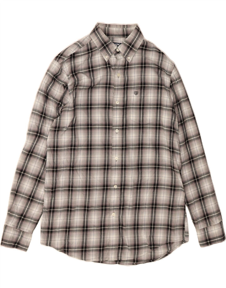 CHAPS Mens Shirt Medium Grey Check Vintage Chaps and Second-Hand Chaps from Messina Hembry 