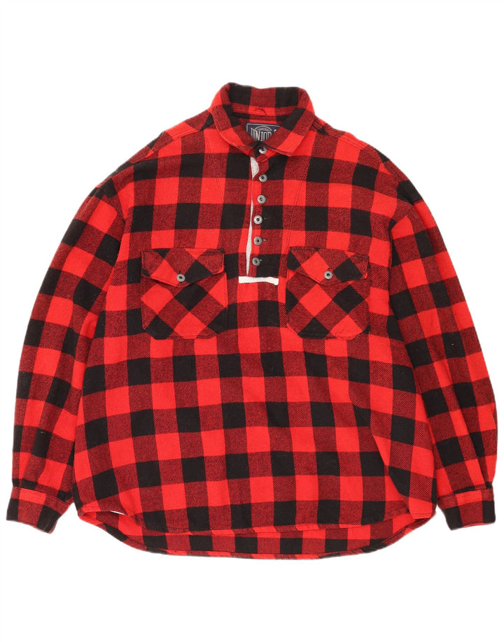 Junior.D Herre Pullover Flanellskjorte XL Rød Ternet Akryl