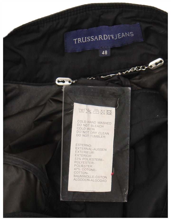 Trussardi Jeans Militærjakke til kvinder IT 48 XL Sort Polyester